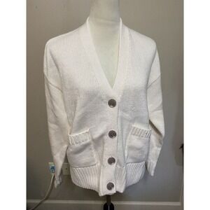 The Drop Women's Brigitte Cardigan Chunky Button Front Coastal Grandmother Small